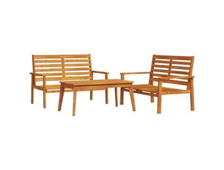 Conjunto 3 de muebles de jardín VIDAXL madera maciza acacia
