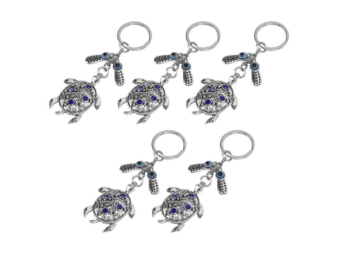 Llavero decorativo hecho a mano con forma de tortuga y ojo turco, ideal para magos.