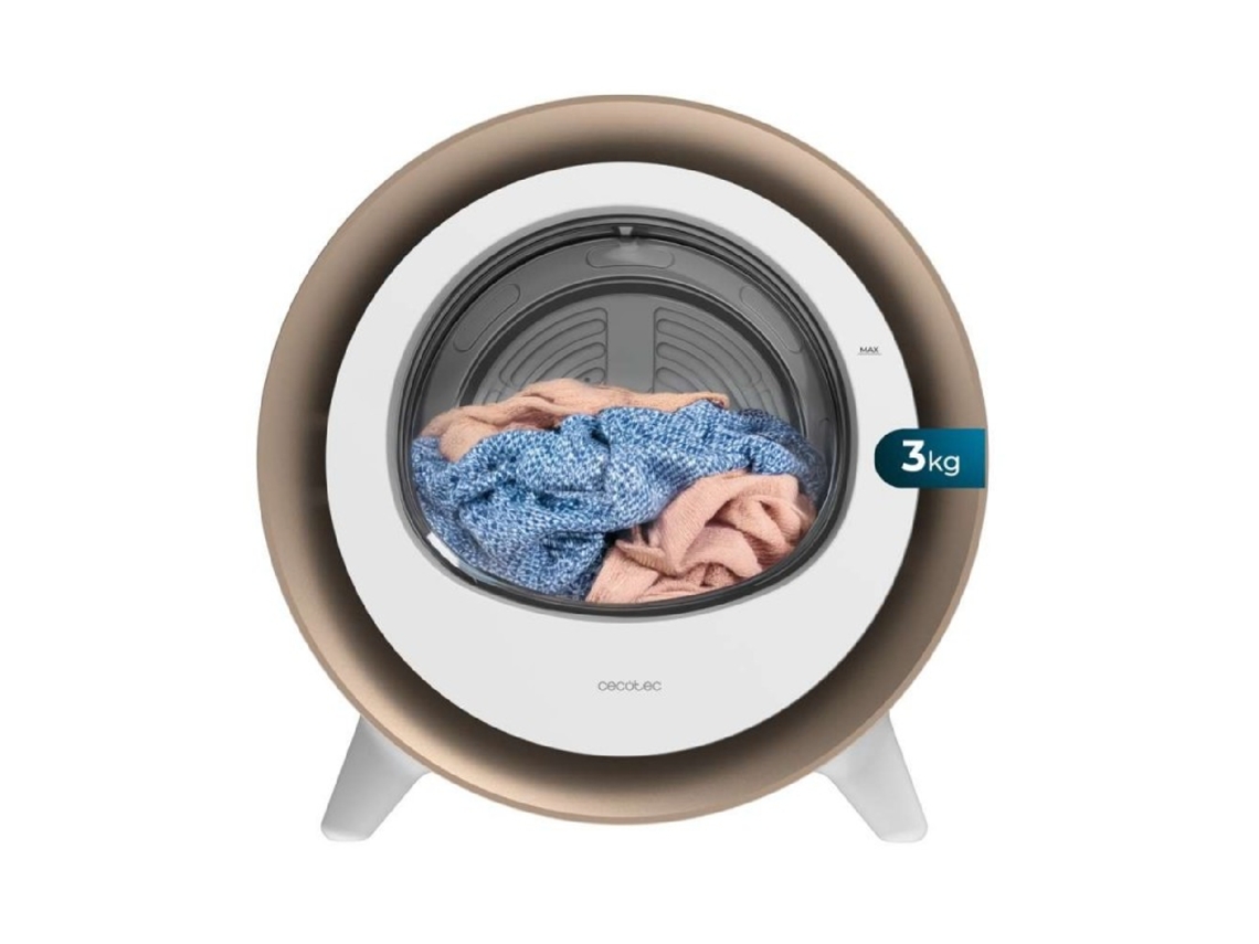 Cecotec Secadora Compacta De Evacuación 3 Kg Bolero Dresscode Dry 3500v Gold 8 Programas Clase A Secado Automático Inteligente