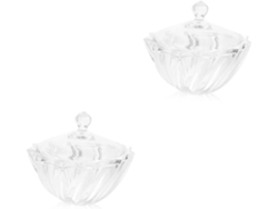 Tarro De Cristal De 2 Piezas Con Tapa, Recipiente De Almacenamiento Para Dulces, Galletas, Especias Y Utensilios De Cocina.