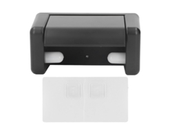 Soporte de plástico negro para papel higiénico, para montaje en pared - No requiere taladrar.