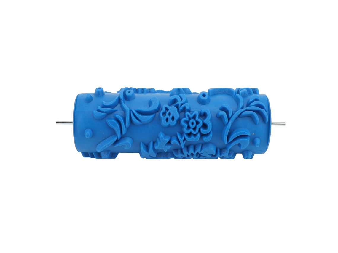 Rodillo De Pintura Con Patrón De Goma Suave Para Paredes Y Techos, Herramienta De Textura Decorativa, Azul, 104y