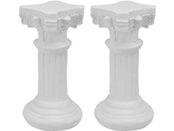 Adornos Creativos Resina Blanca 2 Piezas Ángel Columna Romana Decoración Hogar Jardín Estilo Retro Europeo