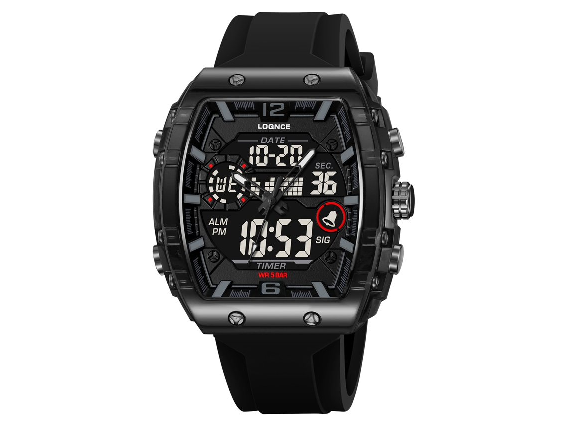 Reloj electrónico digital luminoso, elegante e impermeable, MDUG Reloj deportivo para hombre (negro)