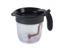 MEOIRUERY Copa Medidora con Separador de Grasa y Filtro con Apertura Inferior para Salsas, Caldos y Líquidos con Aceite