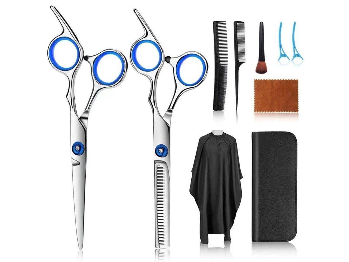 Conjunto De Tijeras De Corte De Cabello 10 Piezas De Acero Inoxidable Conjunto De Tijeras De Peluquería Tijera De Desbaste Profesional P Yizhood