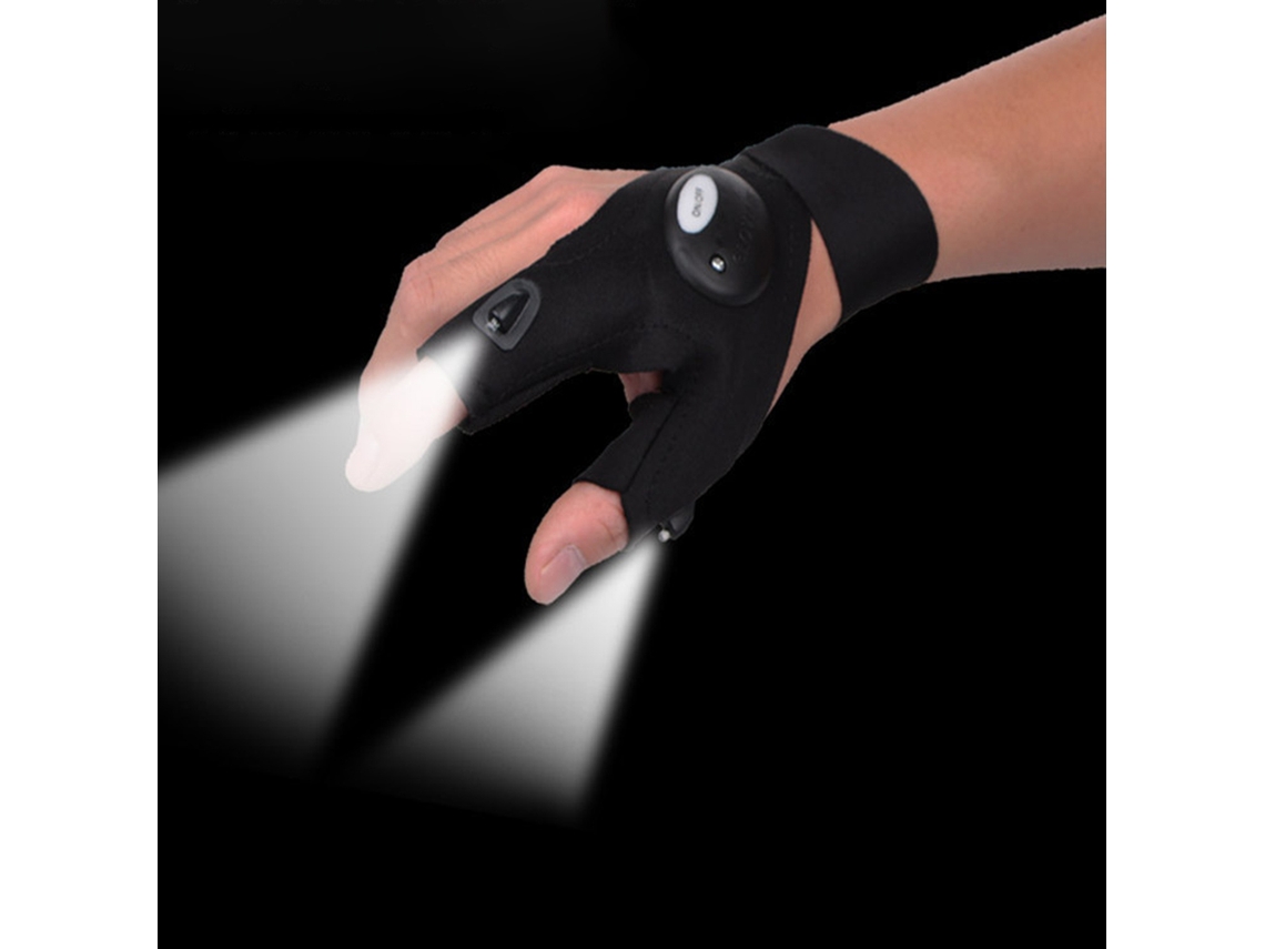 Guantes De Pesca Con Luz Led Para La Mano Derecha, Guantes Nocturnos Sin Dedos Duraderos Para Pesca Al Aire Libre.