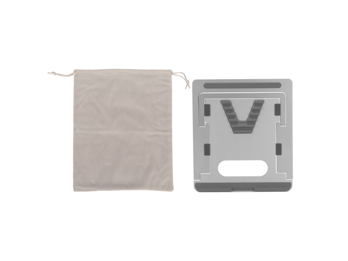 Soporte Para Portátil De Aluminio Plegable Ajustable Altura Dissipación De Calor Para 11‑15.6 Pulgadas Gris Plata