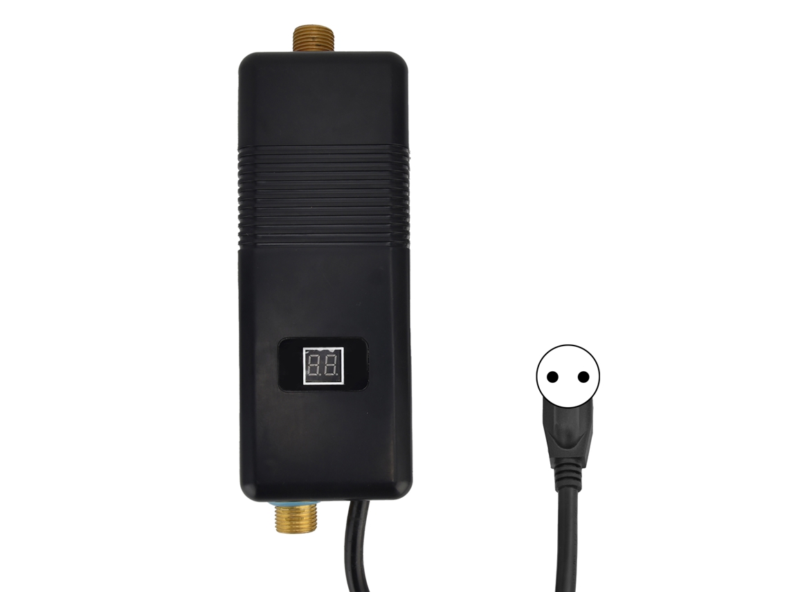 Calentador de agua eléctrico instantáneo de 3500 W para baño, cocina, caravana, camping, color negro