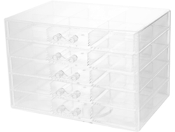 Organizador Joyas Acrílico Transparente 5 Cajones Capacidad Compartimentos Pendientes Ideal Decorar Tocador