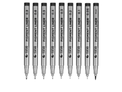 9pcs Plumas De Dibujo Ilustrado Resistentes Al Agua Plumas De Micro Línea Pintadas A Mano