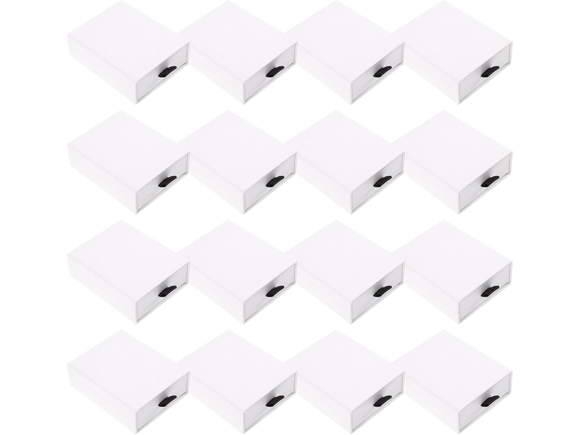 Cajas Joyas Estuches Blancos Papel Cajones Juego 20 Unidades Sencillas Elegantes Organizar Guardar Anillos