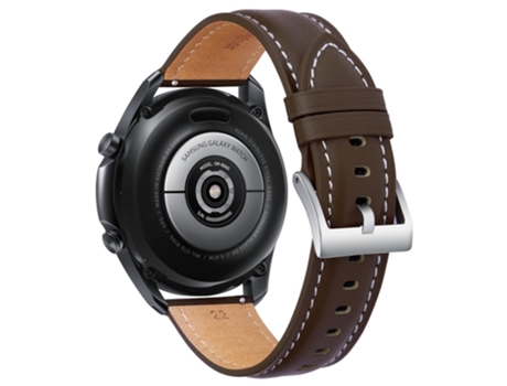 Correa de piel auténtica costura ajustable para Samsung Galaxy Watch 5 40mm/44mm/5 Pro 45mm - café/hebilla de plata