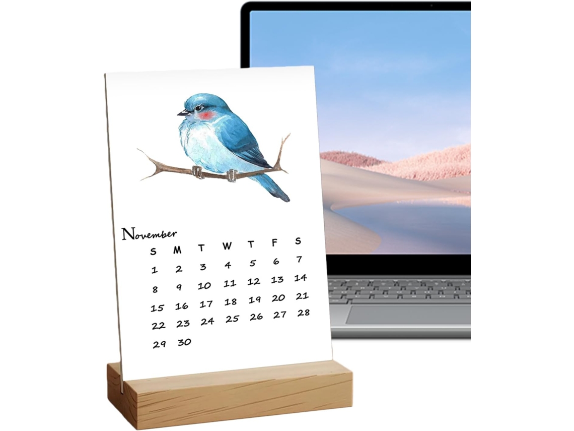 Calendario 2026 - Planificador Mensual Vertical De Escritorio 2026 Con Soporte De Madera Para El Hogar