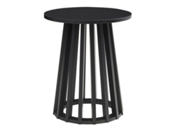 Mesa auxiliar redonda Buzzard de bambú Ø40 x 48 cm Negra [EN.CASA]