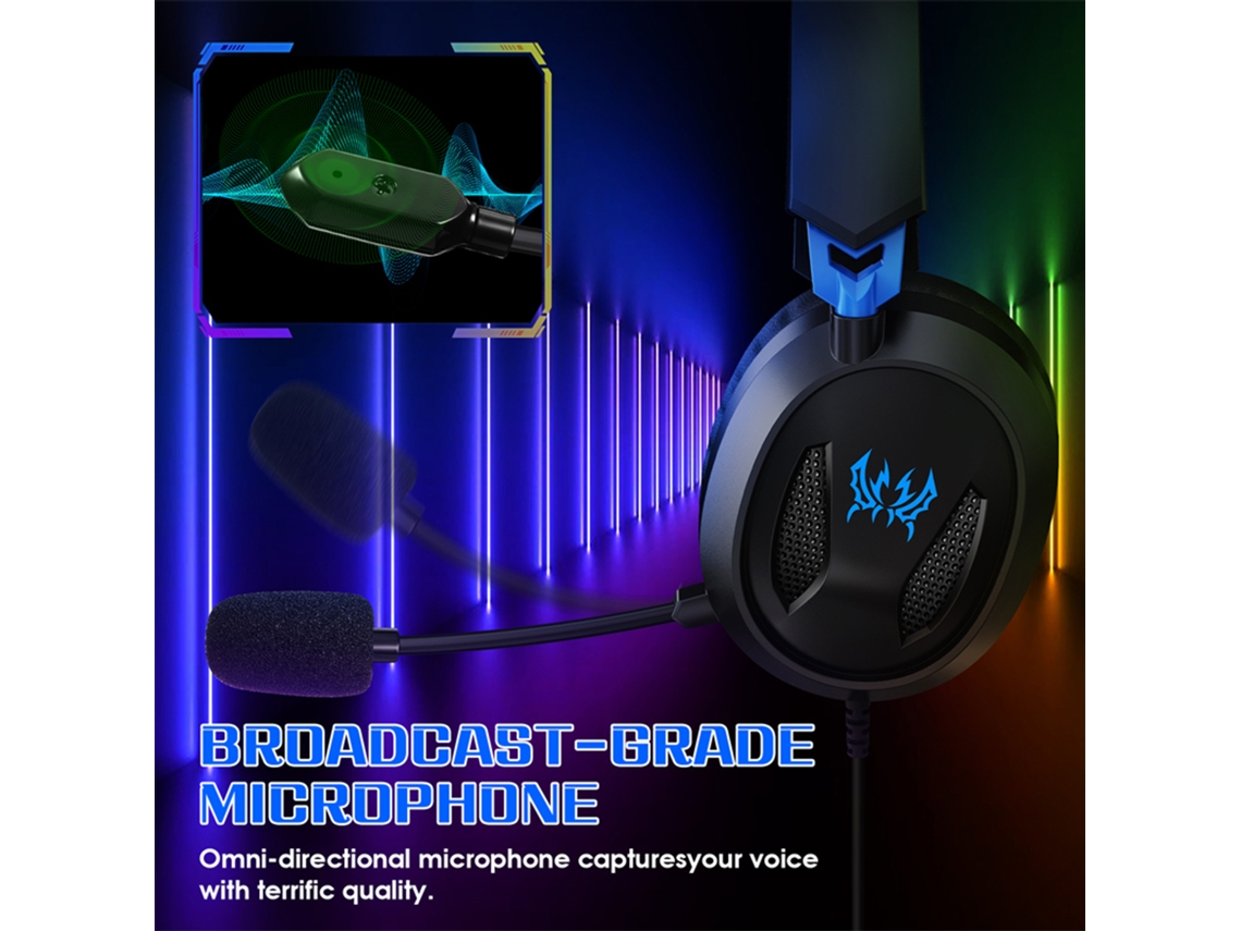 Auriculares Gaming Sobre Oreja Cableados (micrófono Omnidireccional, Almohadillas De Espuma De Memoria)