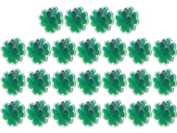Paquete De 25 Clips De Papel Acrílicos Verdes De Cuatro Hojas Para Documentos.