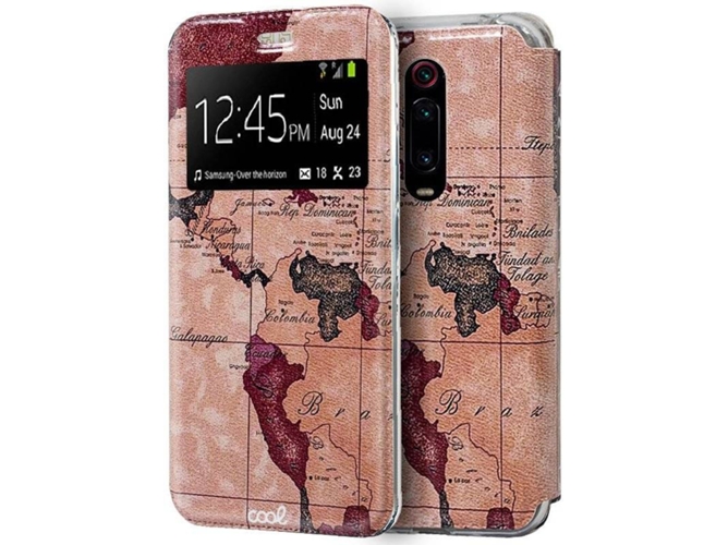 Funda Xiaomi Mi 9T, Mi 9T Pro COOL Mapa Marrón