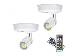 Rebe-2 Focos De Luz Inalámbricos Mini De Batería Ajustable Con Control Remoto Para Interiores Led 80lúmenes 4000k