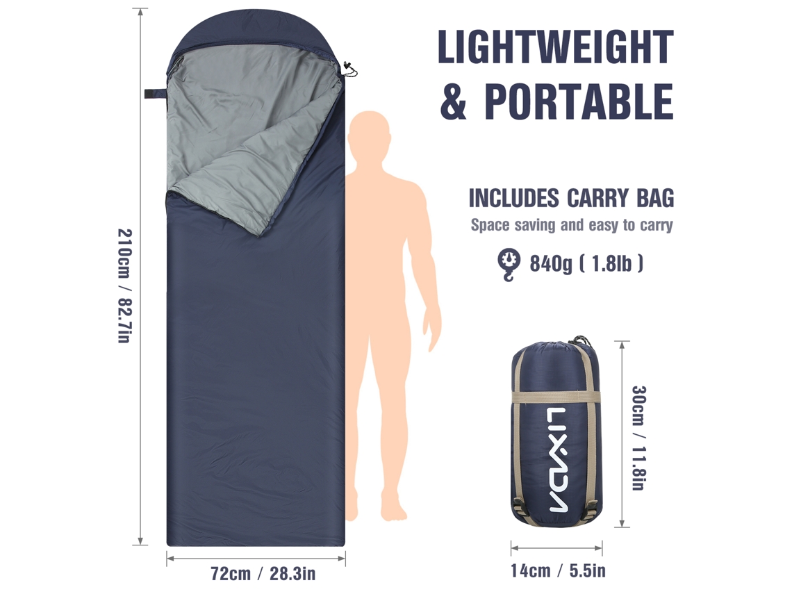Saco De Dormir Ligero Para Adultos Con Bolsa De Transporte, Ideal Para Acampar, Hacer Senderismo, Excursionismo Y Actividades Al Aire Libre.