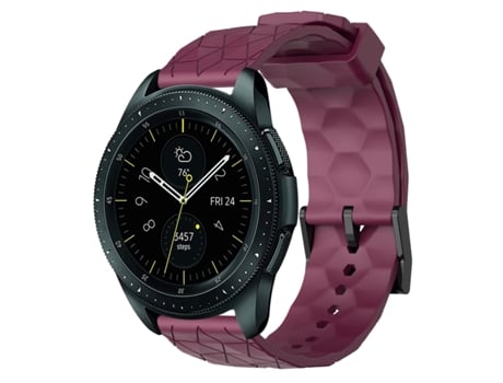Correa de reloj inteligente para Samsung Galaxy Watch 42 mm 20 mm Patrón de fútbol Correa de silicona de color sólido (rojo vino)