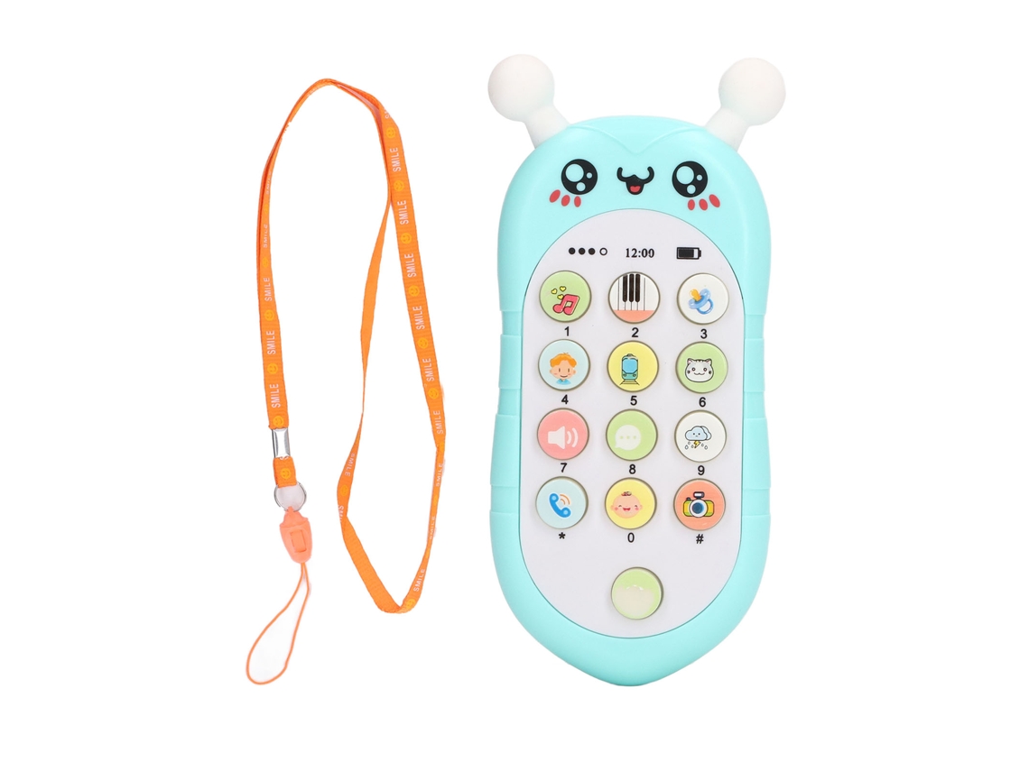 Ats-juguete Teléfono Bebé Abeja Multifunción Con Música Para Dormir, Teléfono Celular Infantil Educativo Con Cordón, Verde, Powered Por Baterías