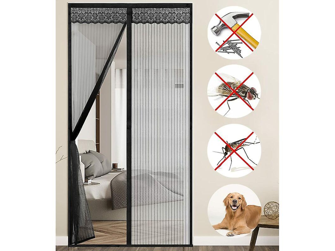 Omni-manta Mosquitera Puerta Magnética 90x210cm Cierre Automático Anti Mosquitos Cortina Para Puertas
