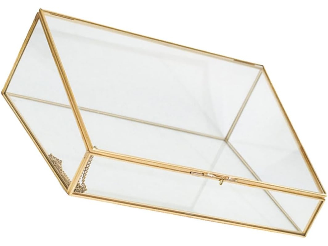 Joyería Cristal Trapezoidal Grande 30x20 Almacenamiento Transparente Anillos Pendientes Elegante Presentación