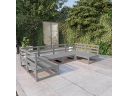 Conjunto de salón de jardín de pino macizo de 6 piezas DKD Home Decor