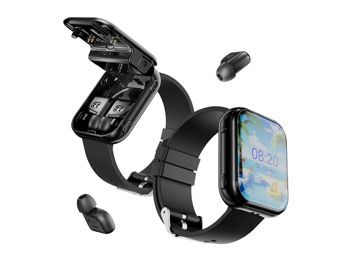 Reloj Inteligente T1 2 En 1 Con Auriculares Bluetooth Tws, Monitor De Frecuencia Cardíaca,