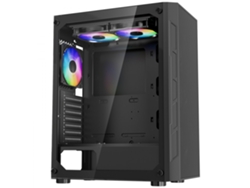 Gabinete Pc Gaming Mid-tower Con 3 Ventiladores Argb, Panel De Vidrio Y Soporte Atx Hasta 320 Mm Tekmaquinas