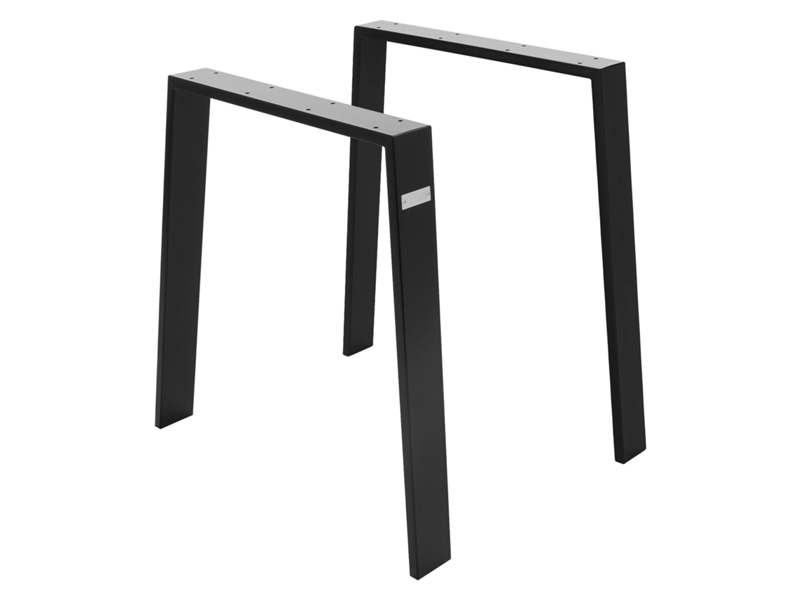 Set de 2 Patas de mesa industrial loft ML-Design 75x72 cm acero negro mate diseño en forma de U