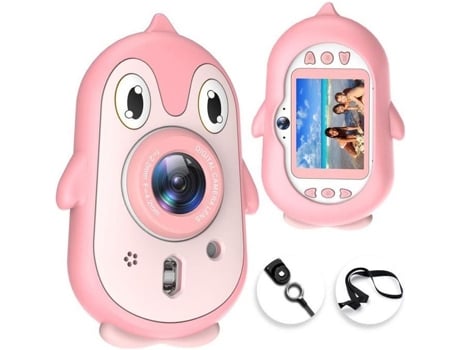 Máquina Fotográfica Niños equipados con 2 millones de píxeles en la parte delantera y trasera de doble lente resistente al agua IP68