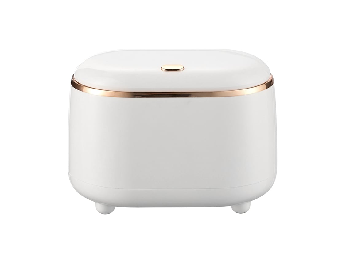 Rebe-lixeira Mini Com Tampa Do Tipo Pressão Plástica Oval Pequena Lixeira De Mesa Para Lar Cozinha Quarto Banheiro Branco
