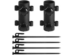 2 Bases Para Sombrilla De Exterior Con 4 Clavos, 40 Cm, Soporte Extraíble (bla Egs)