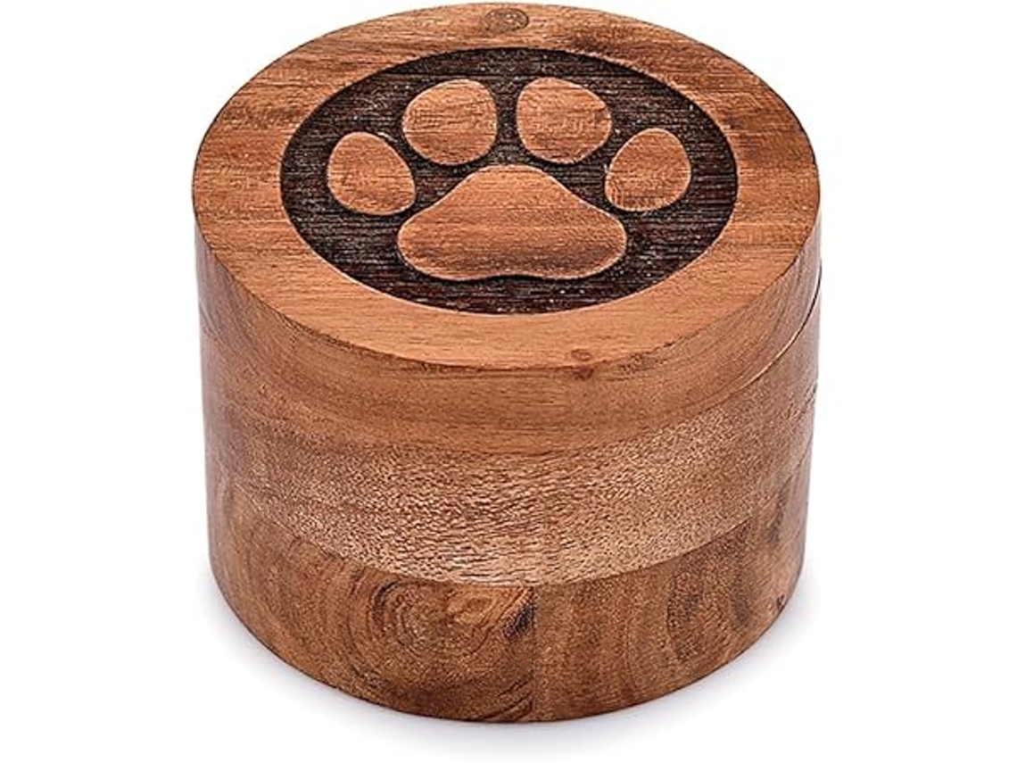 Urna Decorativa De Madera De Acacia Para Cenizas De Mascotas, Para Entierro, 8,9 X 6,3 Cm, Ergonómica, Para Uso Diario.