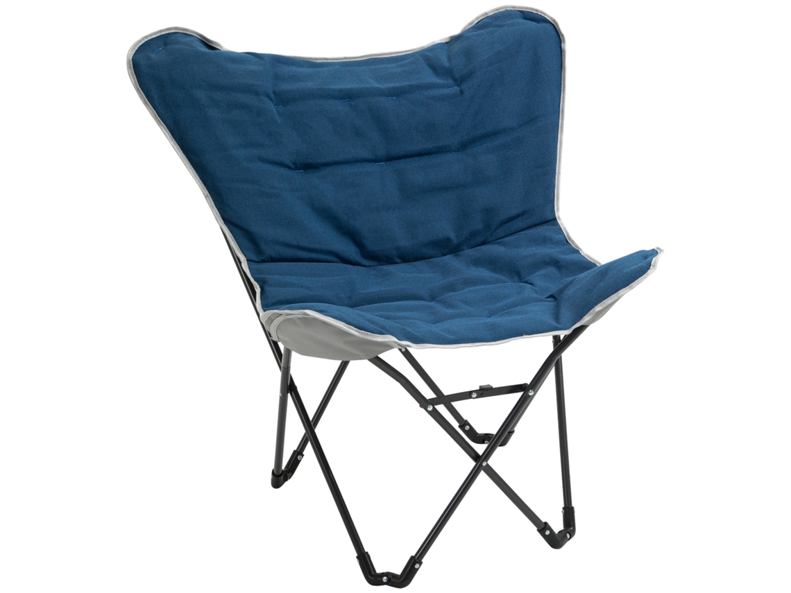 Marco de camping doble con capacidad de 120 kg, ligero y portátil, con apoyabrazos para actividades al aire libre.