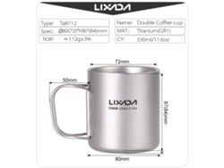 Taza De Titanio De Doble Pared De 330 Ml Para El Hogar, Camping, Senderismo, Café, Té, Lixada