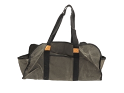 Bolsa De Madera De Lona Encerada Verde Oscuro, Impermeable, Con Asas Reforzadas, Para Acampar Y Para Chimeneas.