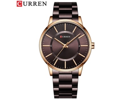 Relojes de hombre Reloj de cuarzo analógico de acero inoxidable Reloj de pulsera de ocio para hombre-Carcasa rosacafé LUUCOZK