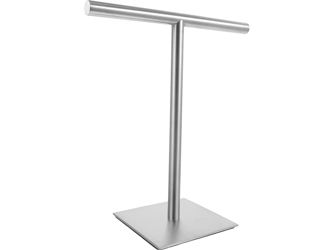 Toallero Plateado Acero Inoxidable Perforación Forma Diaria Resistente Elegante T Baño Vida