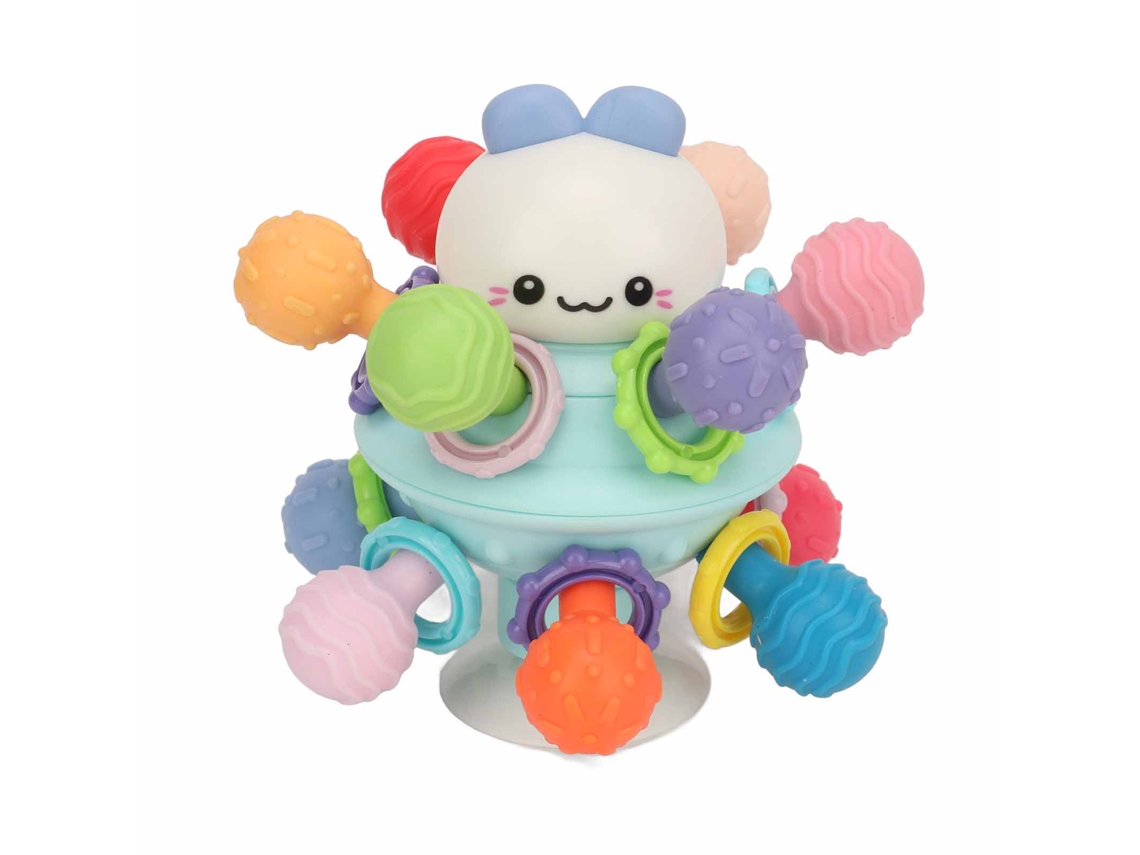 Pelota De Silicona Para La Dentición Del Bebé, Juguete Sensorial Educativo, Sonajero, Para El Desarrollo, Azul, Regalo Para Niño/niña.