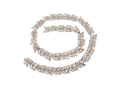 Cadena De Diamantes De Imitación De Cristal De 1 Yarda (2,3 Cm) Con Forma De Hoja Y Flor Para Decoración Diy De Champán