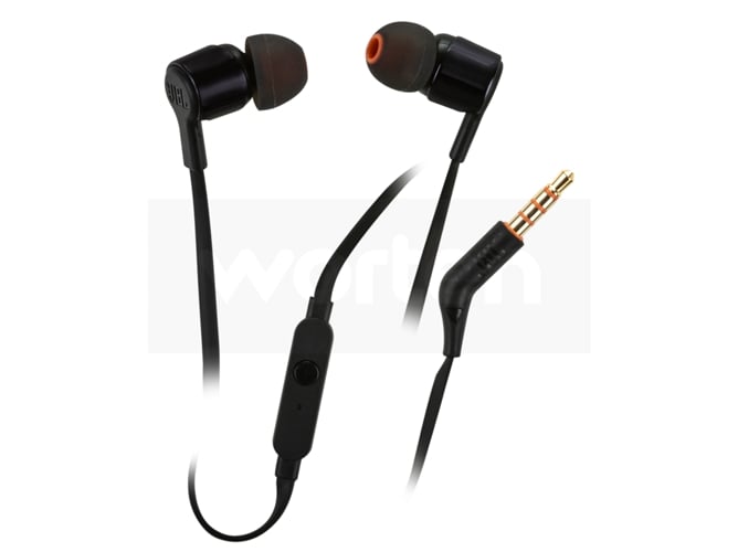 Auriculares con Cable JBL T 210 (In Ear - Micrófono - Negro)