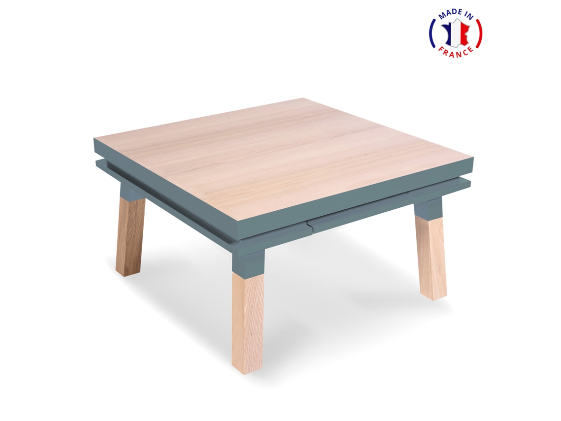 Mesa Cuadrada de Centro MON PETIT MEUBLE FRANÇAIS (Azul Frehel - Madera - 80 x 45 x 80 cm)