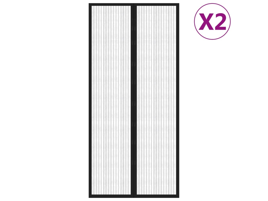 Mosquiteras Para Puerta Bloque Magnético 2 Uds Negro 210x90 Cm