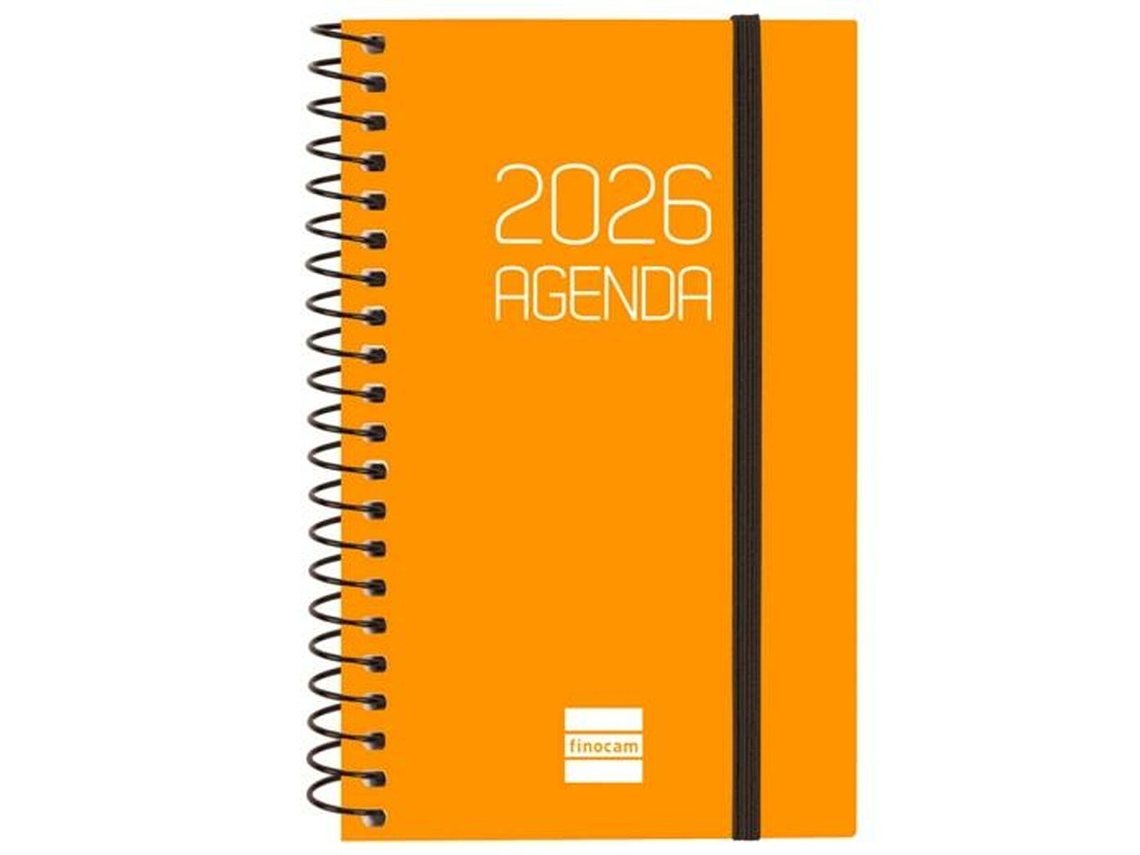 Mini agenda Finocam naranja opaco 7,9 x 12,7 cm 2026