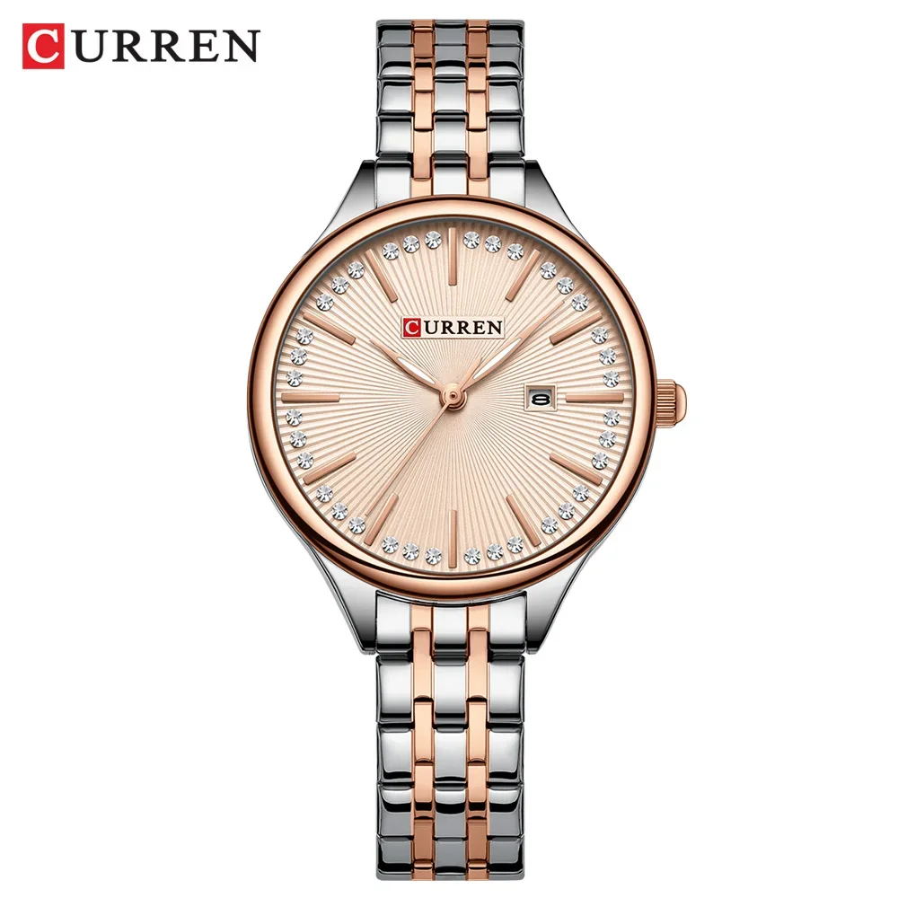 Relógio Feminino (rosa), Aço Inoxidável À Prova D'água