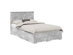 Maison Exclusive - Estructura De Cama Con Cabecera Gris Concreto 120 X 200 Cm