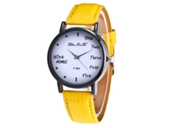 Reloj De Pulsera De Cuarzo Para Estudiantes, Deportivo, Con Esfera Redonda Amarilla.